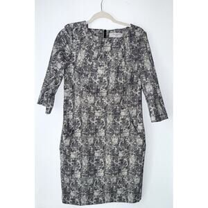 M.M. Lafleur The Etsuko Dress in Crackle Sz 10 Pencil Knee Length Pockets Office